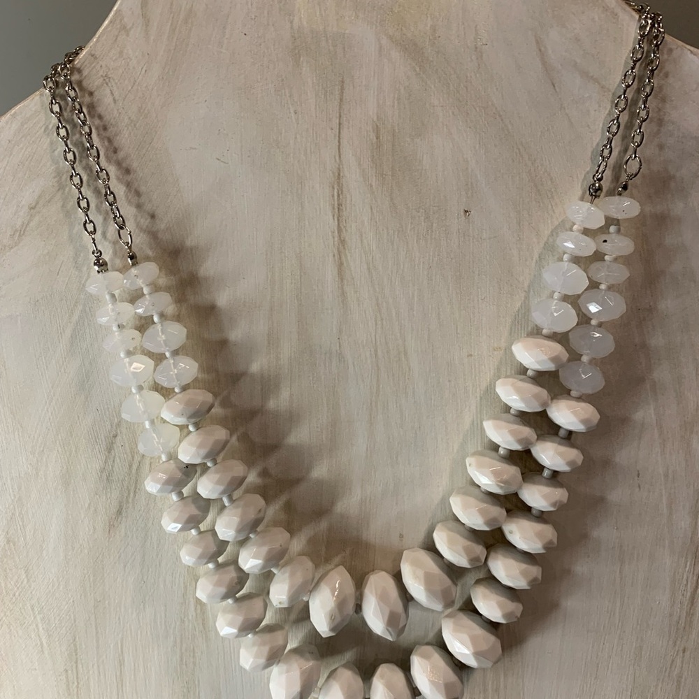 Elegant White Beaded Necklace